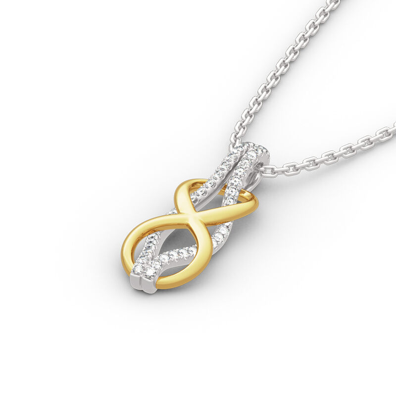 Jeulia Two Tone Infinity Sterling Silver Necklace
