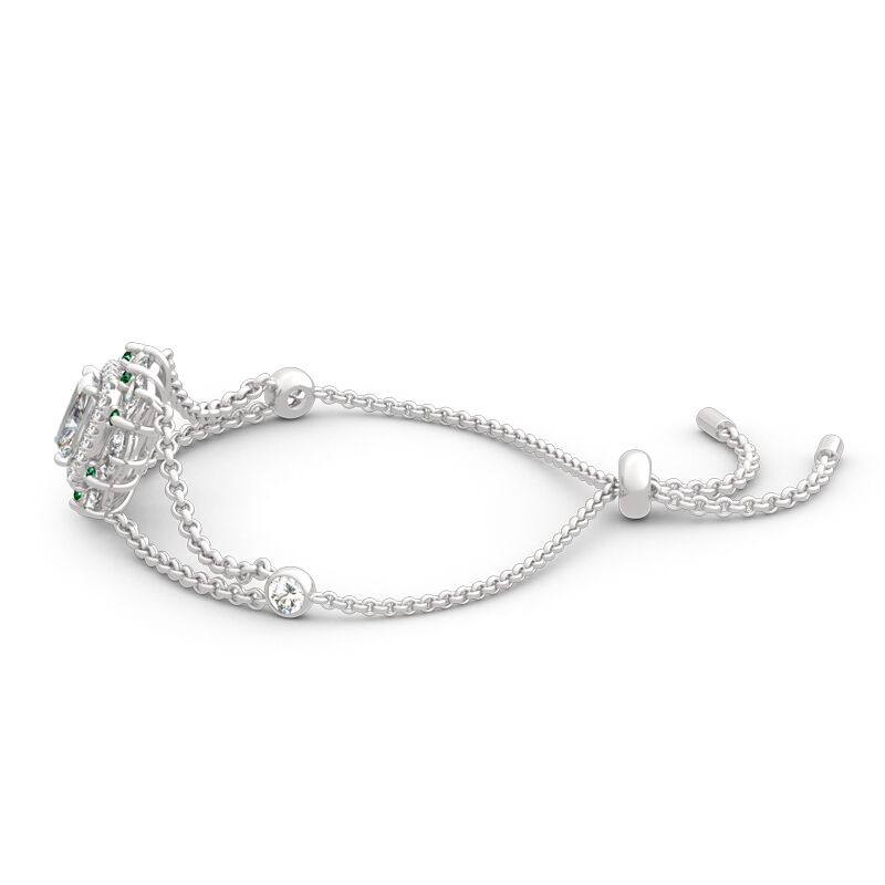 Jeulia Cinderella Halo Radiant Cut Sterling Silver Bracelet