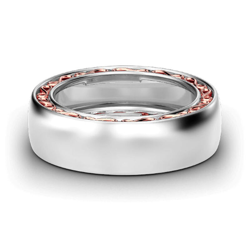 Jeulia Wide Two Tone Infinity Sterling Silver Women's Band