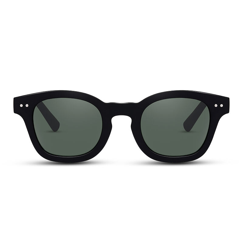 Jeulia Okulary przeciwsłoneczne kwadratowe czarno-zielone Unisex