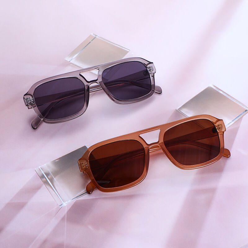 جوليا نظارة شمسية مستطيلة الشكل باللون البني للجنسين