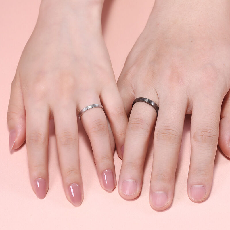 Jeulia Simple Sterling Silver Couple Rings