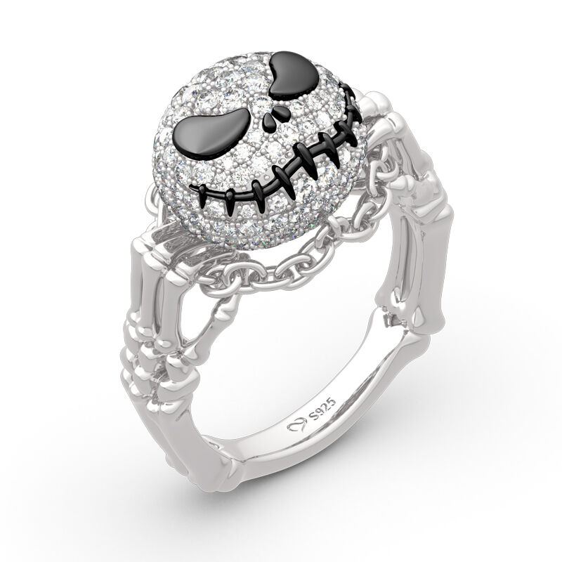 Jeulia "Pumpkin King" Skull Design Sterling Silver Ring