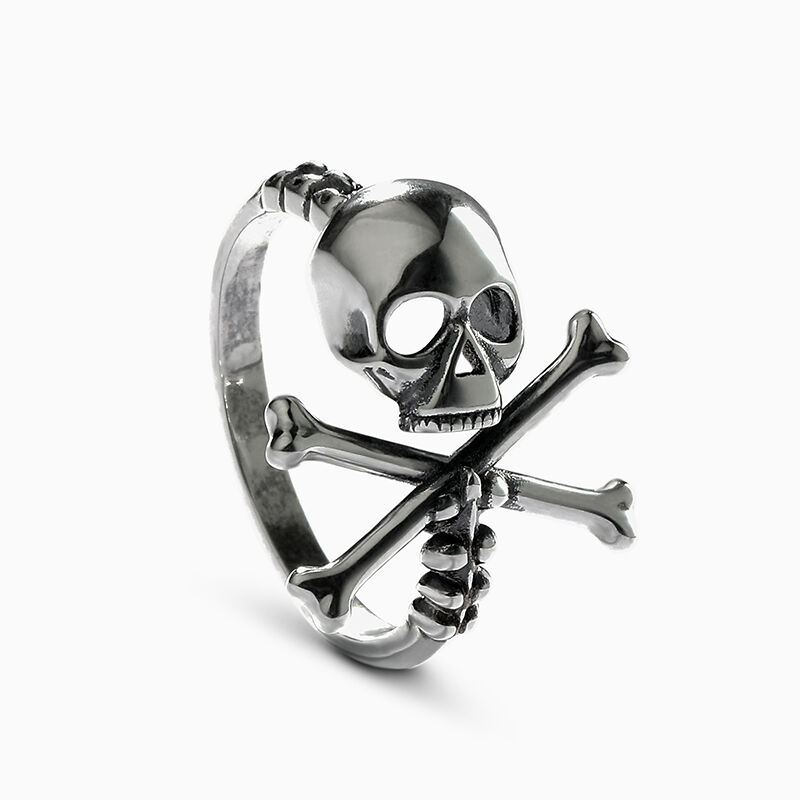 Jeulia "Jolly Roger" Skull Sterling Silver Ring