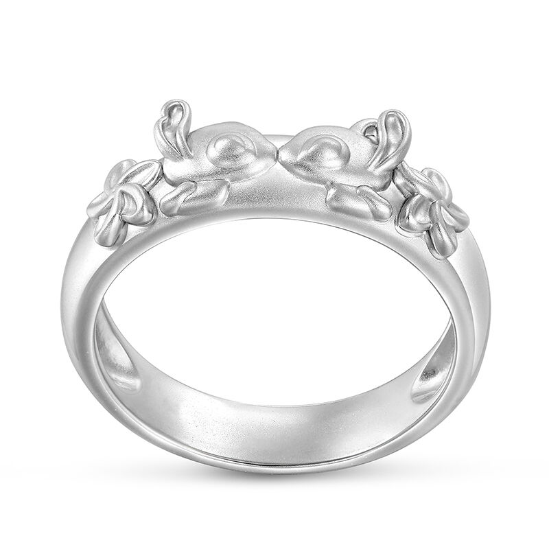 Jeulia "Sweet Kiss" Little Monster Matte Sterling Silver Band