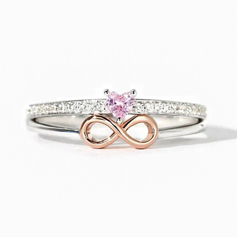Jeulia Bague Cœur Amour Infini Deux Tons Argent Sterling