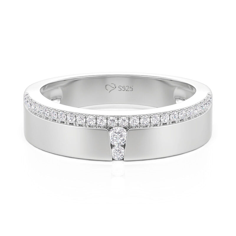 Jeulia Anillo de Boda Elegance para Mujer en Plata de Ley