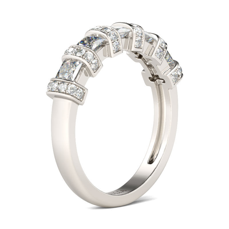 جوليا خاتم هالة بقطع أميرة من الفضة الإسترليني النسائية فن ديكو
