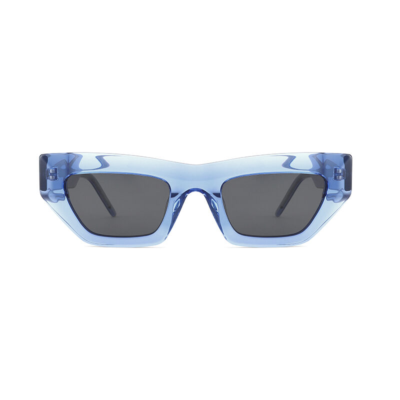 Jeulia "Science Fiction" Rectangle Blue Polarized Unisex Sunglasses