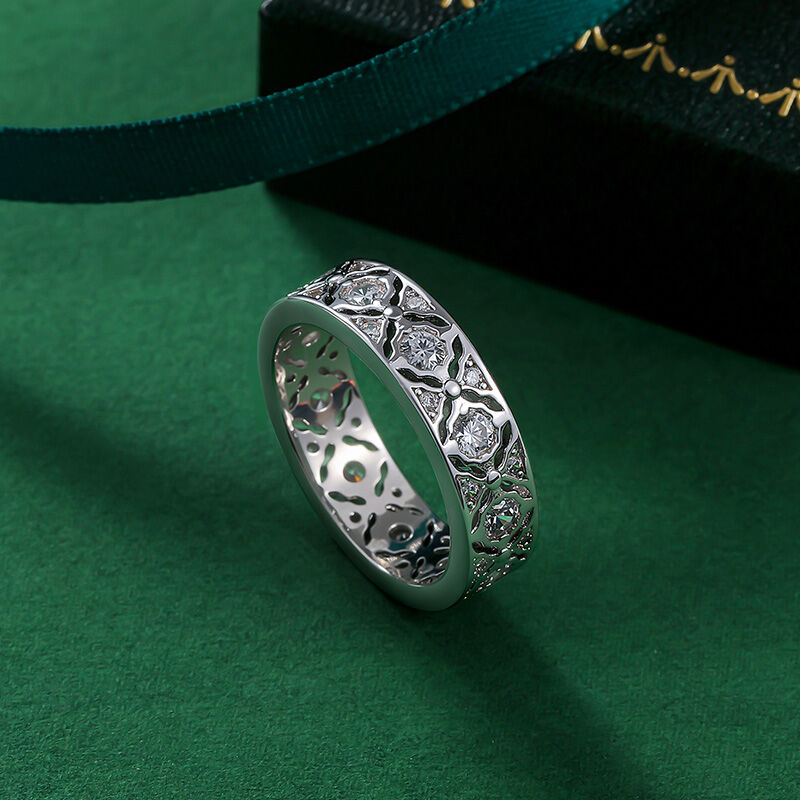 Jeulia Spetsinspirerad Graverad Evighetsring för Kvinnor i Sterling Silver