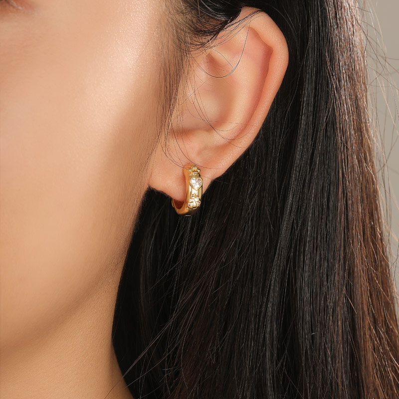 Jeulia Glück und Liebe Creolen Sterling Silber