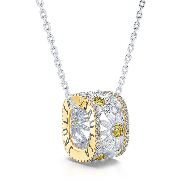 Jeulia Zweifarbige Gänseblümchen Sterling Silber Halskette
