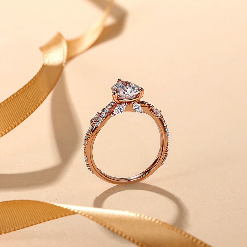 Jeulia Bypass Twisted Vine Custom Pear Shaped Engagement Ring