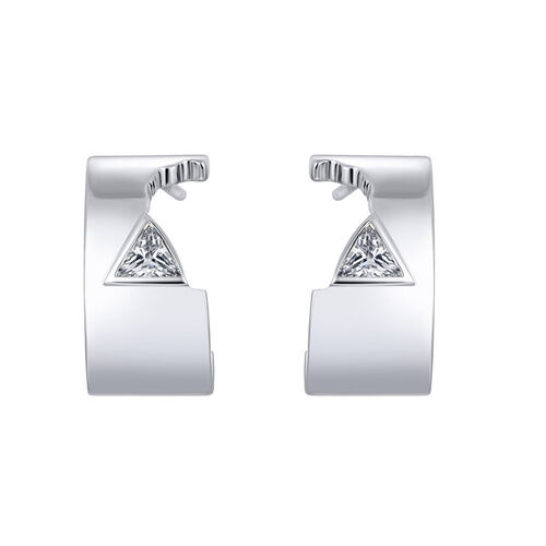 Jeulia Unique Design Trillion Cut Stud Earrings
