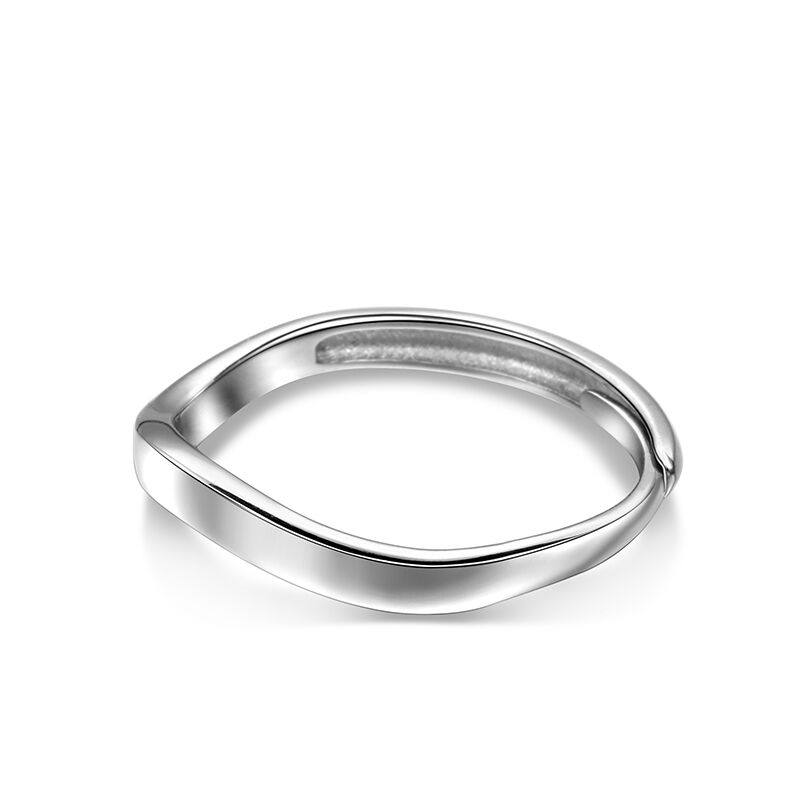 Jeulia "The Only Eternal Love" Simple Polished Adjustable Sterling Silver Women's Band