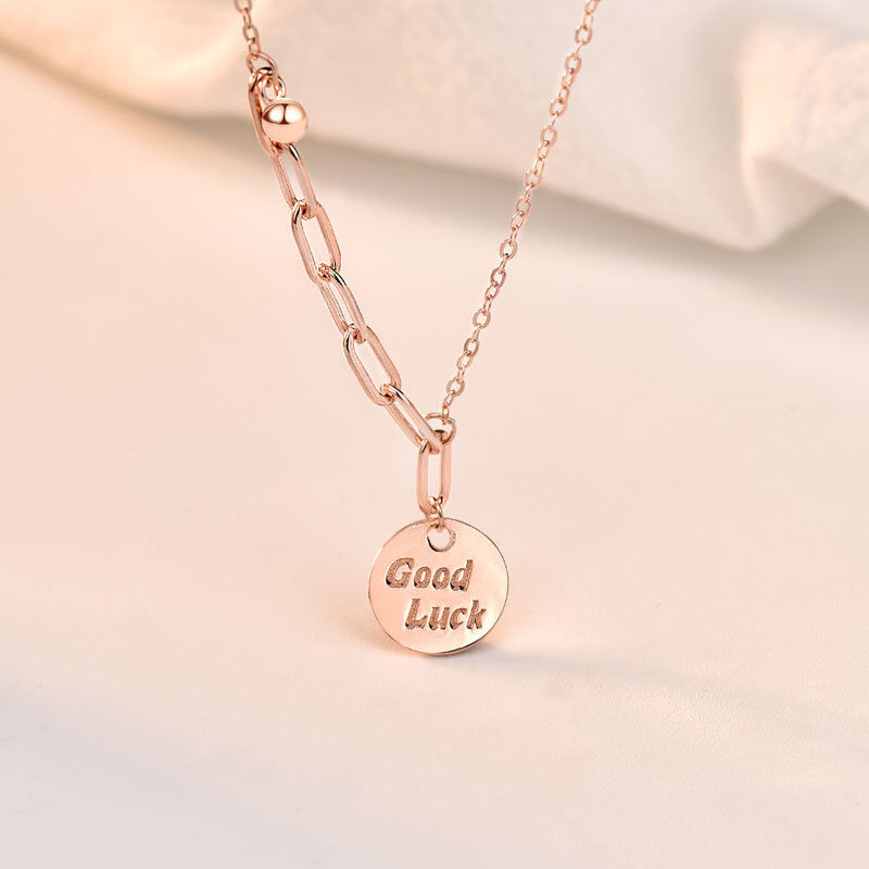 Jeulia "Good Luck" Sterling Silver Chain Necklace