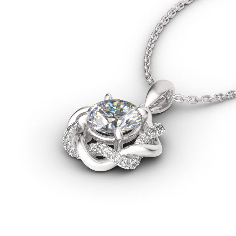 Jeulia Knoten der Liebe Sterling Silber Halskette