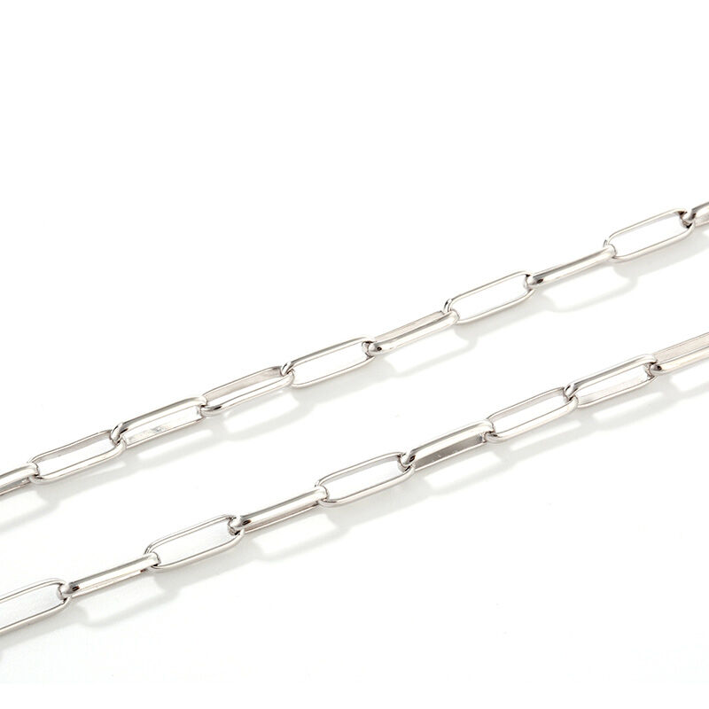 Jeulia Unique Design Sterling Silver Link Chain Necklace