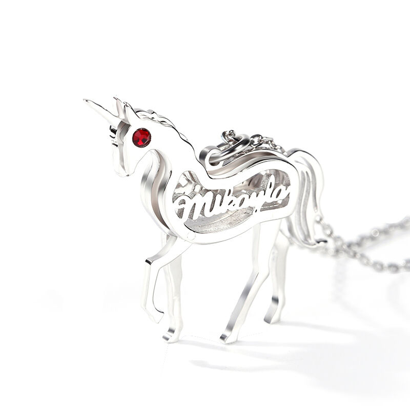 Jeulia Unicorno Collana Personalizzata In Argento Sterling