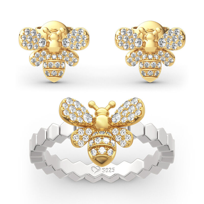 جوليا طقم المجوهرات من الفضة الإسترليني بتصميم نحلة