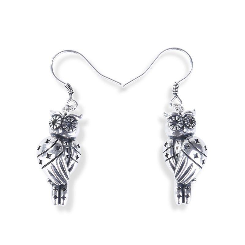 Jeulia Cute Owlet With Stars Sterling Silver Jewelry Set