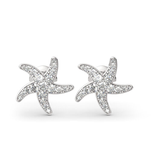 starfish silver earrings