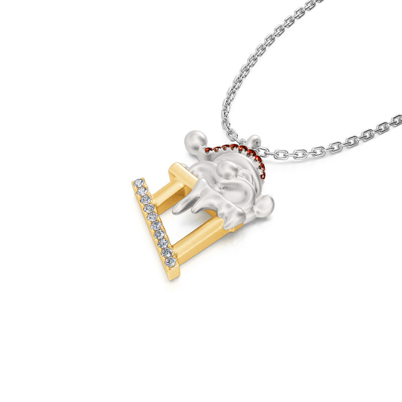 Jeulia "Santa Claus in Chimney" Sterling Silver Necklace