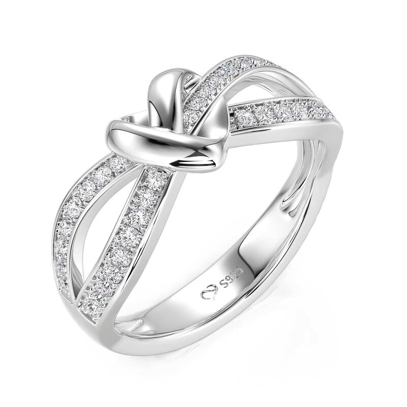 Jeulia Hjärta Knut Sterling Silver Ring för Kvinnor