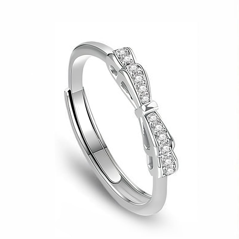 Jeulia Simple Adjustable Infinity Bow Ring