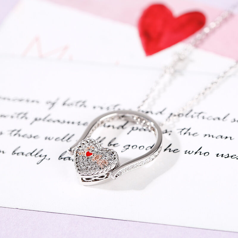 Jeulia "I Love You" Sterling Silver Personalized Photo Ring (With A Free Chain)