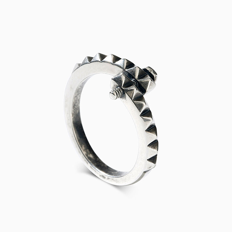 Jeulia "Screw Design" Sterling Silver Ring