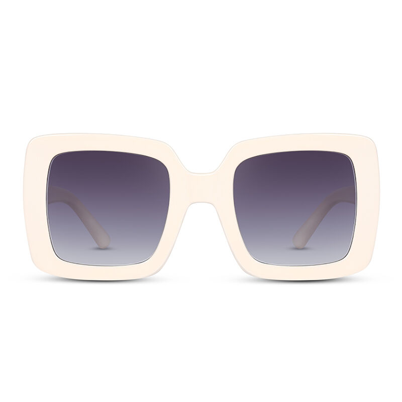 Jeulia "Glass Castle" Square White/Grey Gradient Unisex Sunglasses