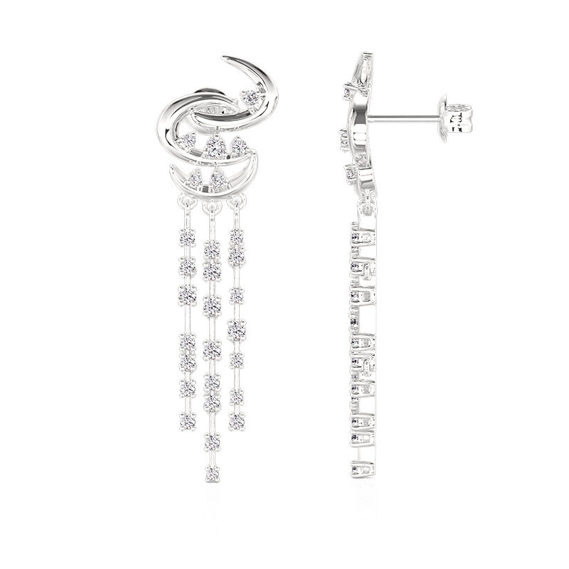 Jeulia Swirling Waterfall Chandelier Earrings