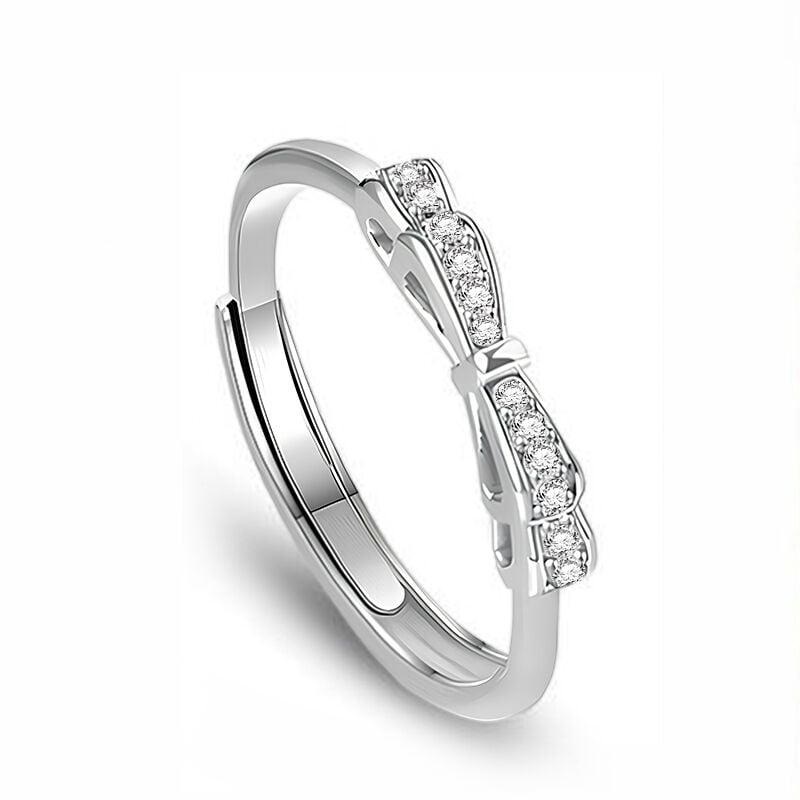 Jeulia Simple Adjustable Infinity Bow Ring