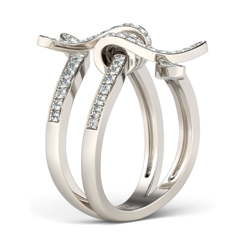 Jeulia Entangled Sterling Silver Cocktail Ring