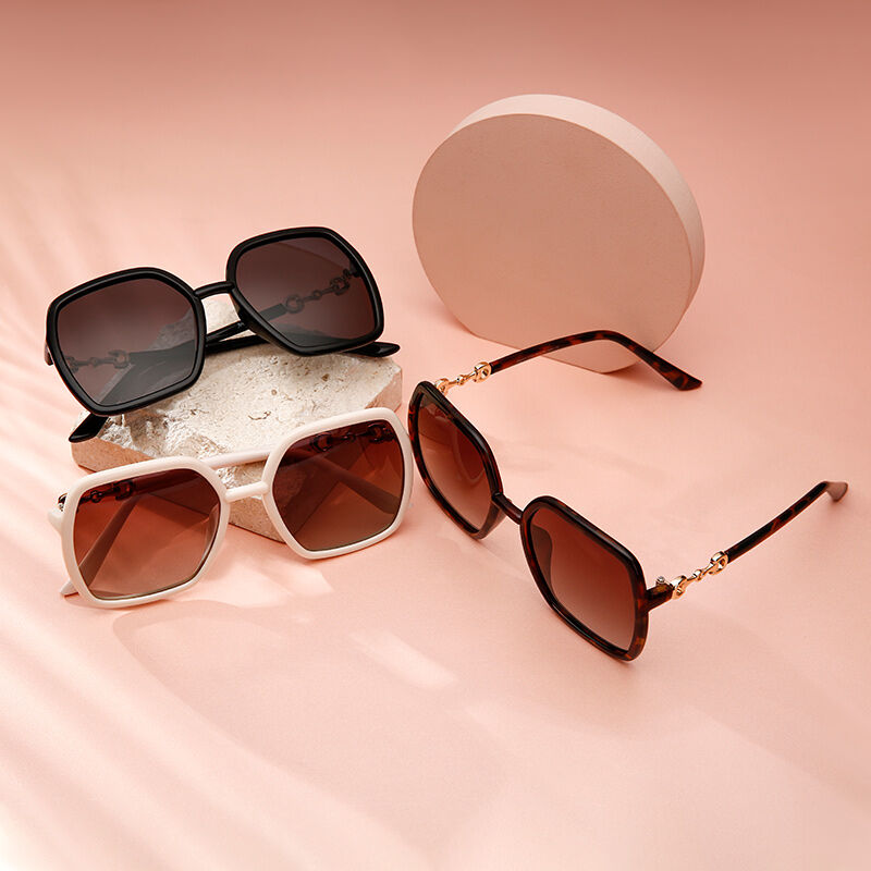 Jeulia "Lowkey Luxury" Geometriska beige/brun gradient polariserade solglasögon för kvinnor