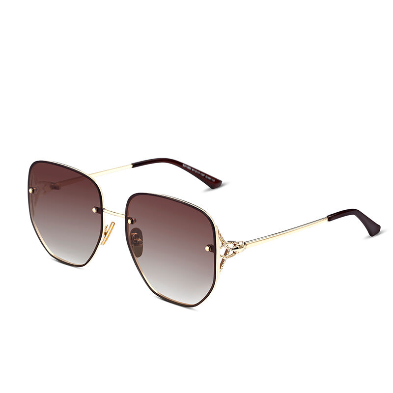 Jeulia “Prance" Geometric Brown Gradient Polarized Unisex Sunglasses