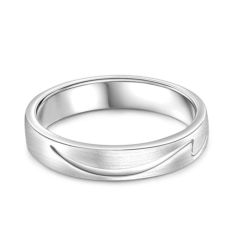 Jeulia Sea Wave Design Sterling Silver Men's Band