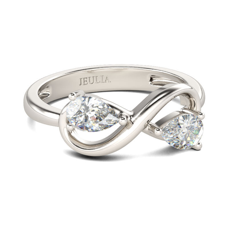 Jeulia Two Stone Infinity Sterling Silver Ring