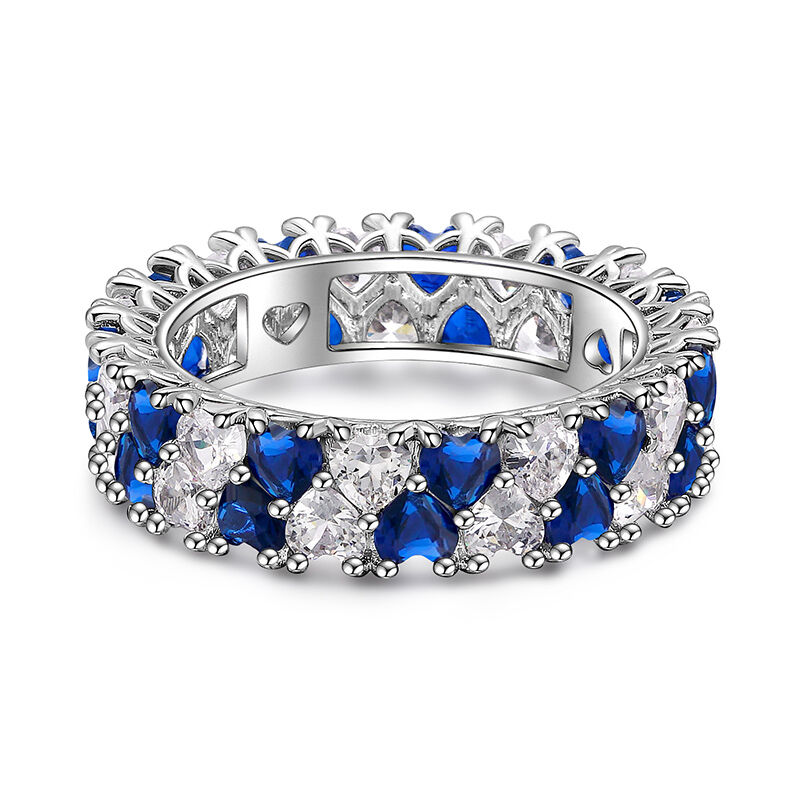 Jeulia Double Circle Heart Eternity Ring with Birthstone