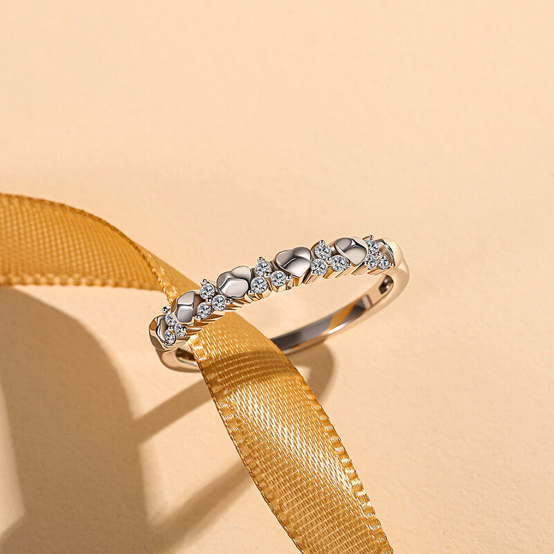 Jeulia Minimalist Heart Everyday Ring Sterling Silver