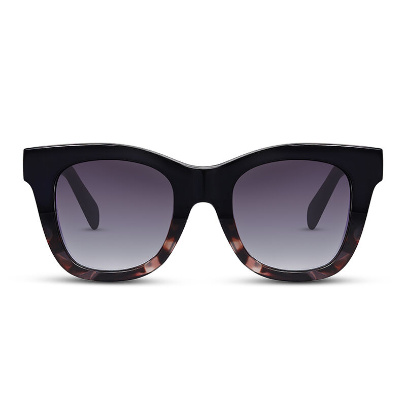 Jeulia "Free Style" Square Solglasögon i Dark Tortoiseshell/Grey med gradient för Unisex
