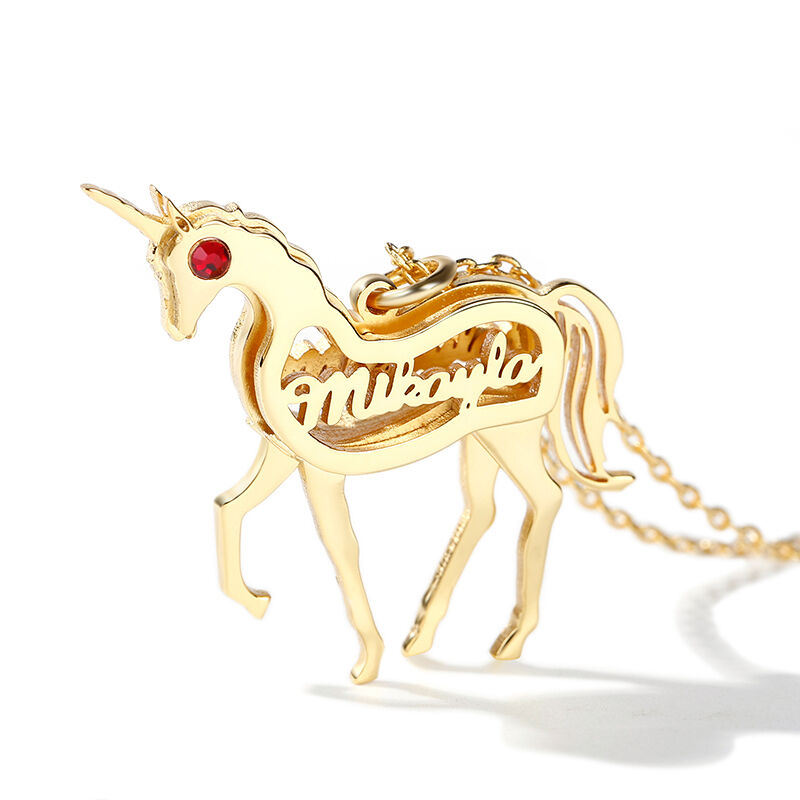 Jeulia Unicorn Personalisiert Sterling Silber Halskette
