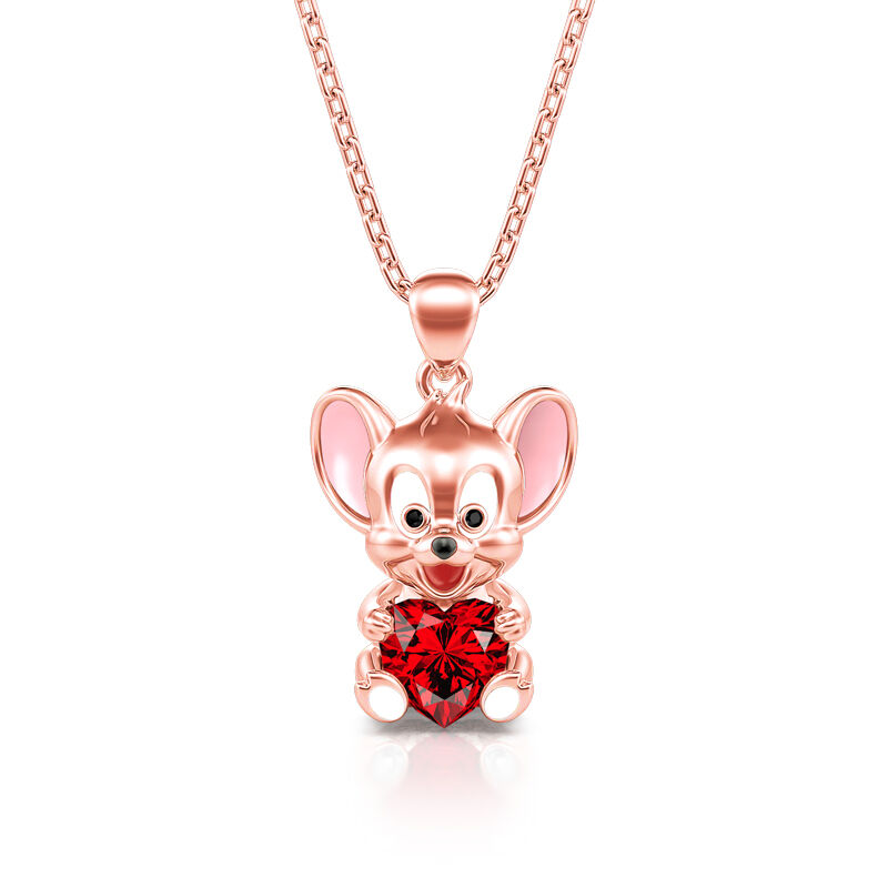 Jeulia Hug Me "Lovely Mouse" Heart Cut Sterling Silver Jewelry Set