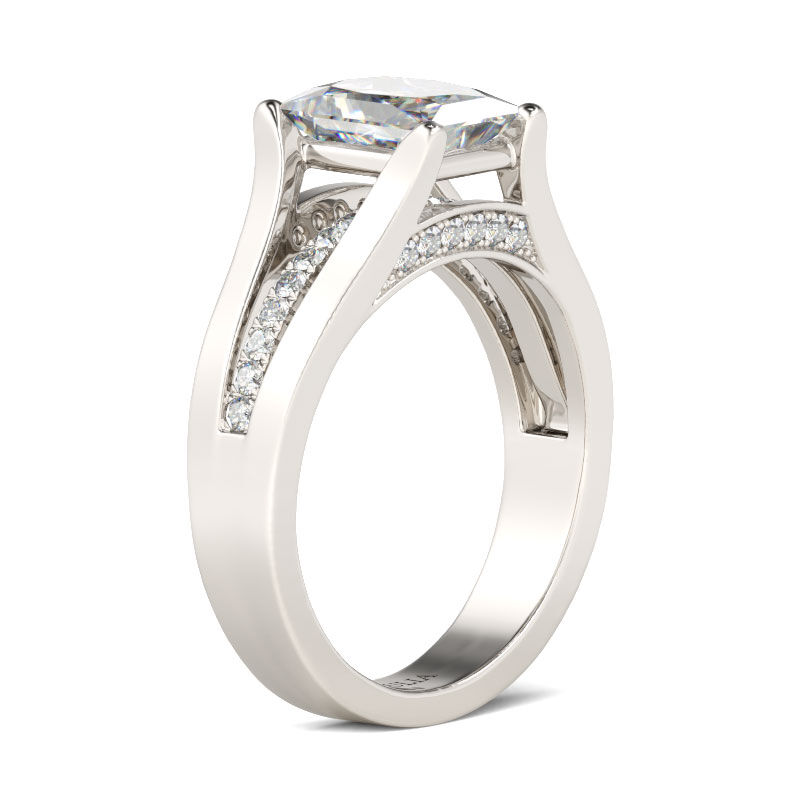 Jeulia Contemporary Design Radiant Cut Sterling Silver Ring - Jeulia ...