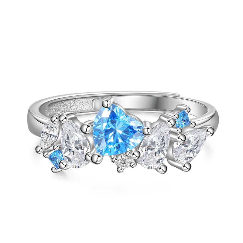 Jeulia Heart of the Sea Cluster Engagement Ring