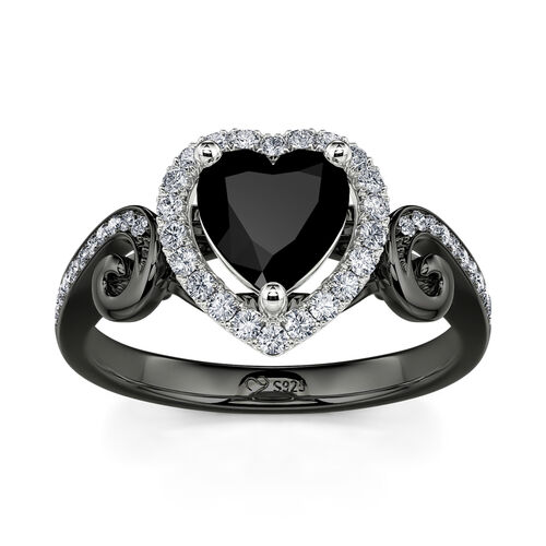 Black Heart Diamond In 6.5mm Size For Vintage Engagement Rings