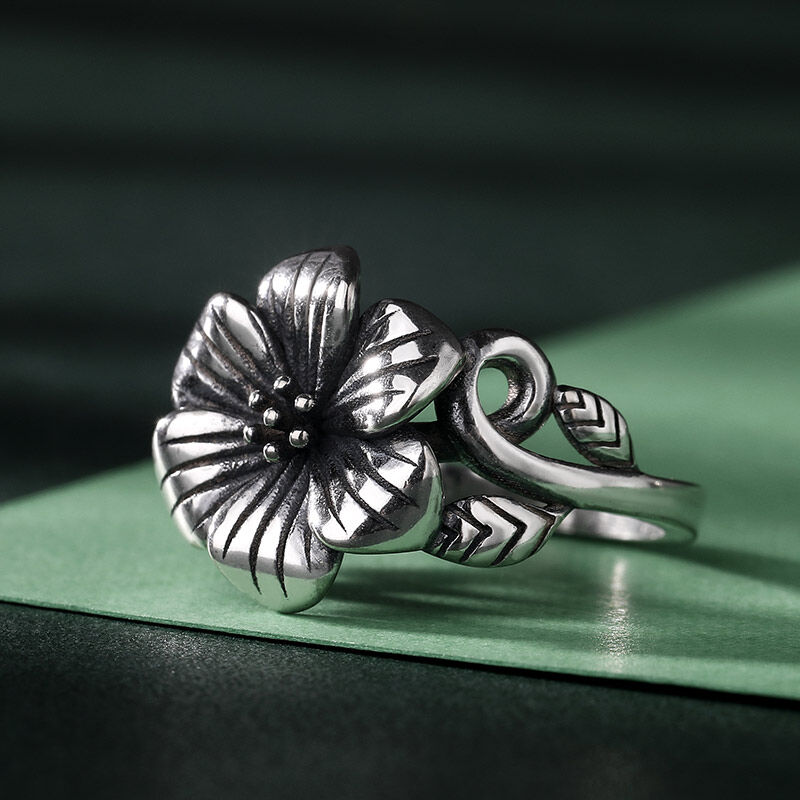 Jeulia "Exotische Blume" Sterling Silber Ring