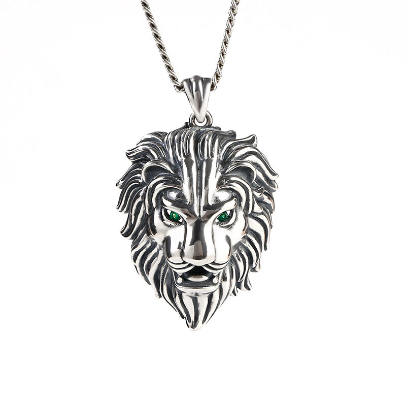 Jeulia Löwe 925 Sterling Silber Halsketten für Männer Silberkette Herren