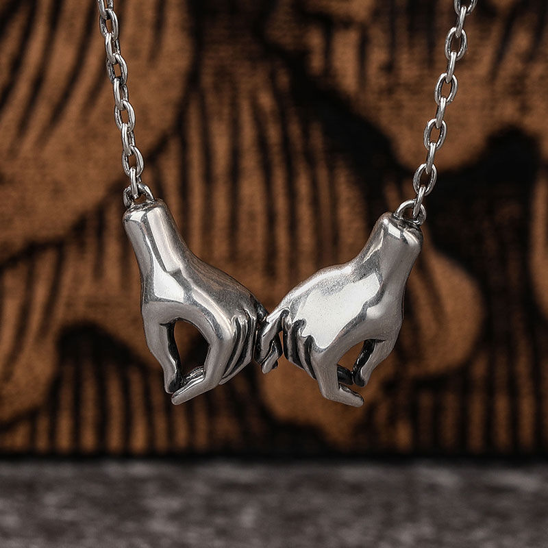 Jeulia "Make A Promise" Gesture Sterling Silver Necklace